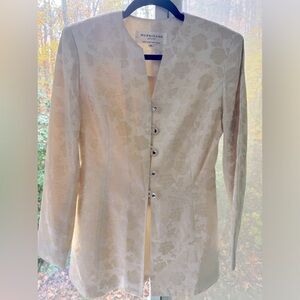 Madrigano (Paris-NY-Milan) 4 Vtg antique brocade w/floral designs 5 button front